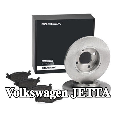 RIDEX مجموعة أقراص الفرامل والوسادات للمحور الأمامي, صلب — 1990 Volkswagen Jetta