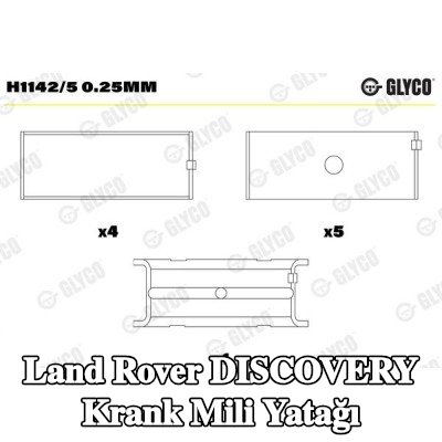 GLYCO Çelik tabanlı alüminyum alaşımlı krank mili yatağı — 2000 Land Rover Discovery