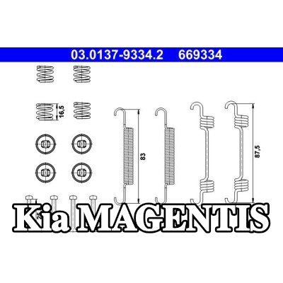 ATE طقم تركيب أحذية الفرامل — Kia Magentis