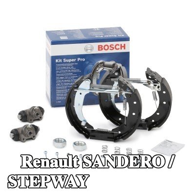 BOSCH مجموعة فرامل أسطوانية مع الملحقات, مع أسطوانة فرامل العجلة — Renault Sandero / Stepway