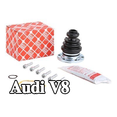 FEBI BILSTEIN طقم غطاء مفصل CV, عمود الدفع المطاطي, مع شحم — Audi V8