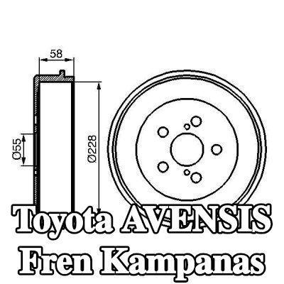 BOSCH Arka aks fren kampanası, 267mm — Toyota Avensis
