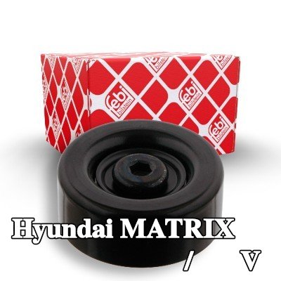 FEBI BILSTEIN بكرة الانحراف/التوجيه, V-ribbed belt Outer Diameter: 70mm, مع برغي — Hyundai Matrix