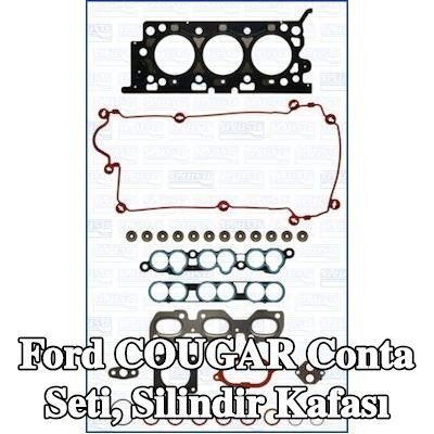 AJUSA Conta seti, silindir kafası Sağ, silindir kafası contası ile, valf gövdesi contalı — Ford Cougar