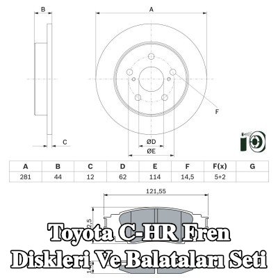 BOSCH Delikli olmayan fren diskleri ve balataları seti — Toyota C-hr