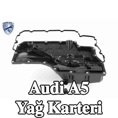 VAICO Yağ tahliye tapalı yağ karteri, yağ seviyesi sensörü için delikli, yağ karteri contalı, dalgalanma bariyeri ile — Audi A5