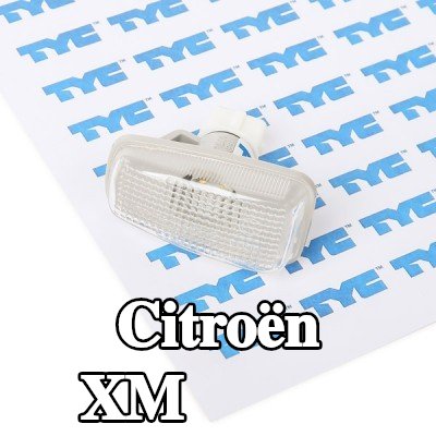 TYC مؤشر جانبي كلا الجانبين, تركيب جانبي, أبيض, مع حامل لمبة — Citroën Xm