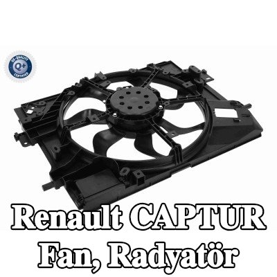 VEMO Fan, radyatör fan kapağı dahil radyatör, direnç olmadan — Renault Captur