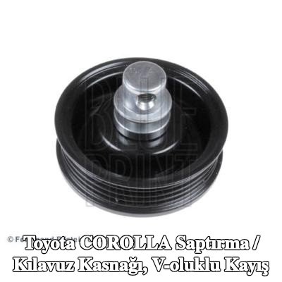 BLUE PRINT Saptırma / kılavuz kasnağı, V-ribbed belt Outer Diameter: 75, 0mm, vida ile — 2001 Toyota Corolla