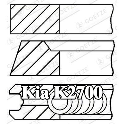 GOETZE ENGINE مجموعة حلقات المكبس — Kia K2700