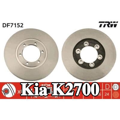 TRW القطر الخارجي لقرص المكابح: 261mm, مُهوى, مطلي — Kia K2700