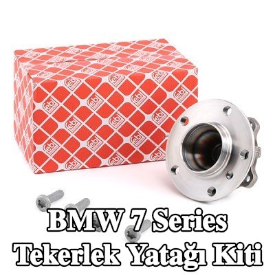 FEBI BILSTEIN Sol ön aks tekerlek yatağı kiti, Ön Aks Sağ, Tekerlek göbeğine entegre tekerlek yatağı, tekerlek göbeği ile, sabitleme/montaj malzemesi ile — 2008 BMW 7 Series