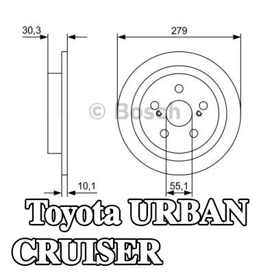 BOSCH القطر الخارجي لقرص المكابح: 279mm, مزود بفتحات تهوية داخلية, صلب, مشحم — 2012 Toyota Urban Cruiser