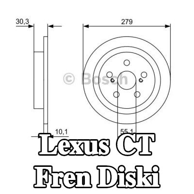 BOSCH Fren diski Dış Çap: 279mm, içten havalandırmalı, düz, Yağlanmış — Lexus Ct