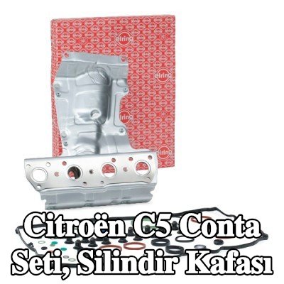 ELRING Conta seti, valf gövdesi contalı silindir kafası, silindir kafası contası olmadan, ısı kalkanı — 2012 Citroën C5