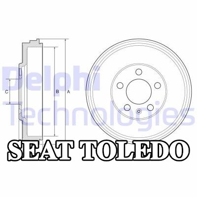 DELPHI أسطوانة الفرامل 228mm — SEAT Toledo