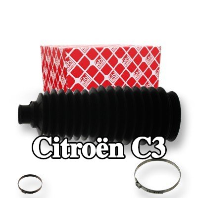 FEBI BILSTEIN طقم غطاء حامل التوجيه المحور الأمامي الأيسر, مع مشابك — 2008 Citroën C3