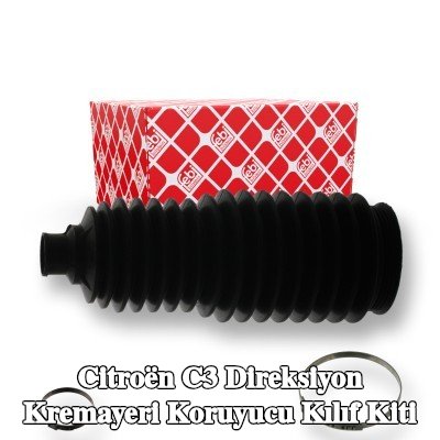 FEBI BILSTEIN Sol ön aks direksiyon kremayeri kılıfı kiti, kelepçeli — 2008 Citroën C3