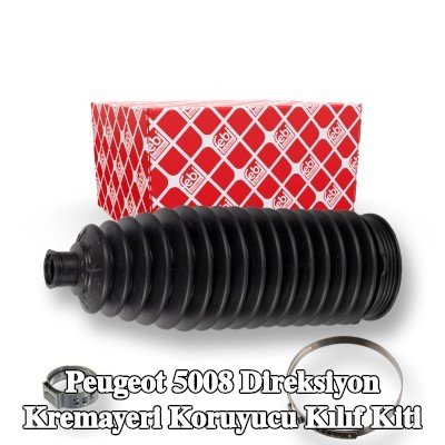 FEBI BILSTEIN Sol ön aks direksiyon kremayeri kılıfı kiti, kelepçeli — Peugeot 5008