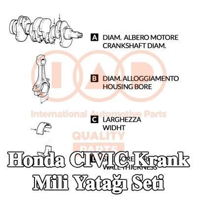 IAP QUALITY PARTS Krank mili yatağı seti — Honda Civic
