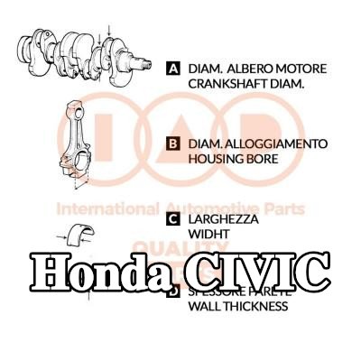 IAP QUALITY PARTS مجموعة محامل العمود المرفقي — Honda Civic