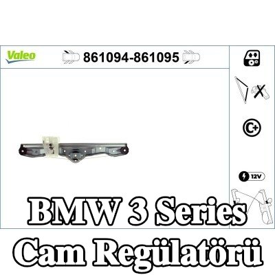 VALEO Sol arka cam regülatörü, Elektrikli, elektrik motoru olmadan — 2016 BMW 3 Series