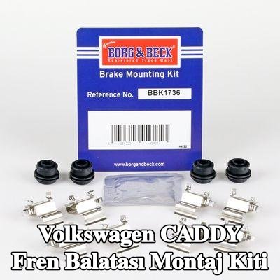 BORG & BECK Fren balatası montaj kiti — 2016 Volkswagen Caddy