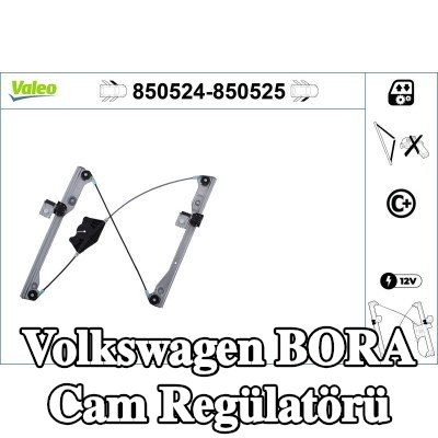 VALEO Sol ön cam regülatörü, Elektrikli, elektrik motoru olmadan — Volkswagen Bora