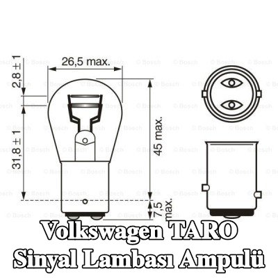 BOSCH Sinyal lambası ampulü P21/5W, 12V — Volkswagen Taro