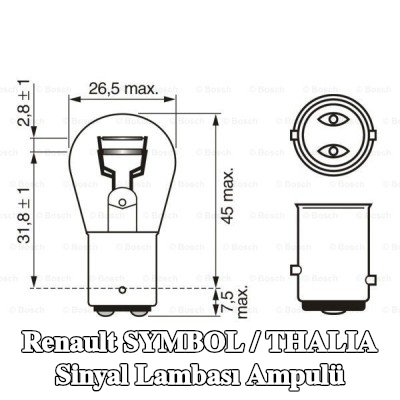 BOSCH Sinyal lambası ampulü P21/5W, 12V — Renault Symbol / Thalia
