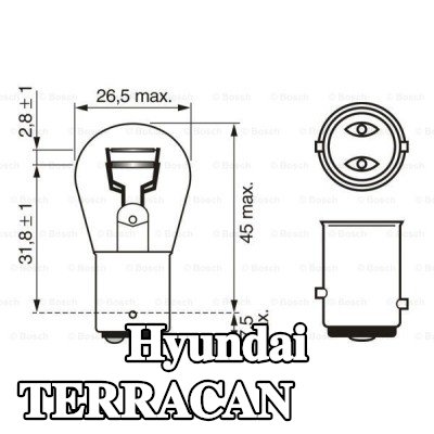 BOSCH لمبة مؤشر P21/5W, 12V — Hyundai Terracan