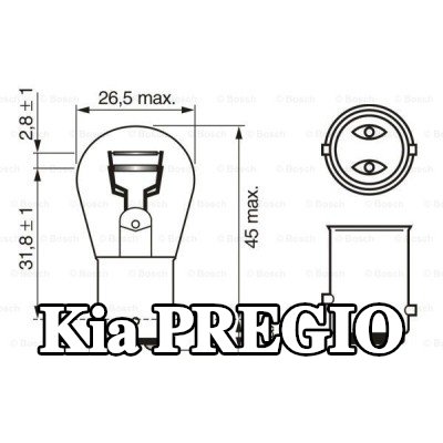 BOSCH لمبة مؤشر P21/5W, 12V — Kia Pregio