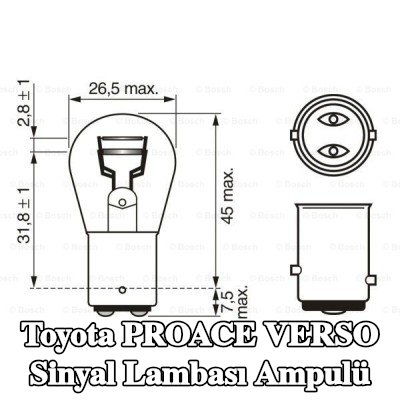 BOSCH Sinyal lambası ampulü P21/5W, 12V — 2017 Toyota Proace Verso