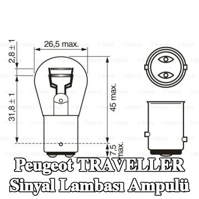 BOSCH Sinyal lambası ampulü P21/5W, 12V — Peugeot Traveller