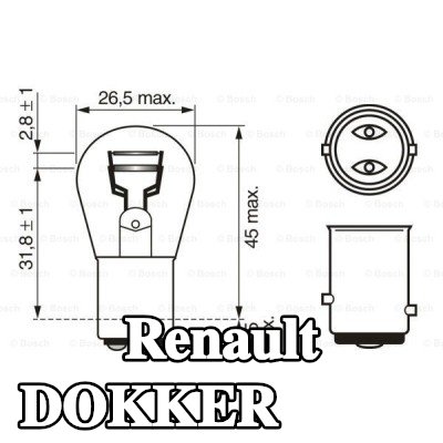 BOSCH لمبة مؤشر P21/5W, 12V — Renault Dokker