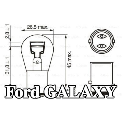 BOSCH لمبة مؤشر P21/5W, 12V — 2002 Ford Galaxy