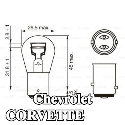 BOSCH لمبة مؤشر P21/5W, 12V — 2000 Chevrolet Corvette
