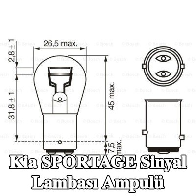 BOSCH Sinyal lambası ampulü P21/5W, 12V — 2012 Kia Sportage