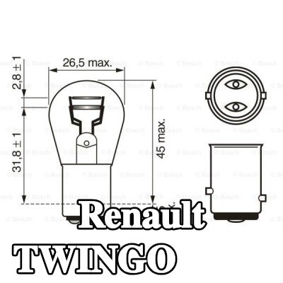 BOSCH لمبة مؤشر P21/5W, 12V — Renault Twingo