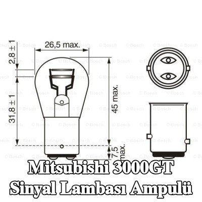 BOSCH Sinyal lambası ampulü P21/5W, 12V — Mitsubishi 3000gt
