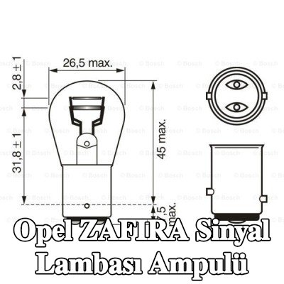 BOSCH Sinyal lambası ampulü P21/5W, 12V — 2002 Opel Zafira