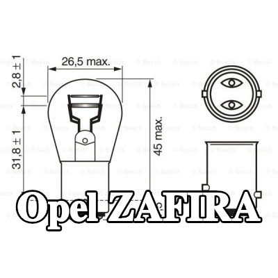 BOSCH لمبة مؤشر P21/5W, 12V — 2002 Opel Zafira