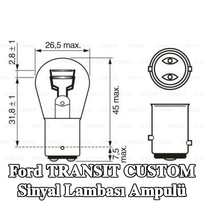 BOSCH Sinyal lambası ampulü P21/5W, 12V — 2012 Ford Transit Custom