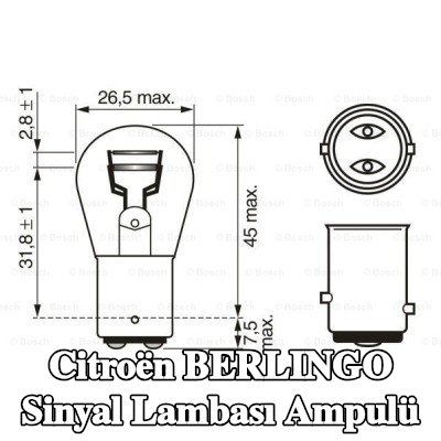 BOSCH Sinyal lambası ampulü P21/5W, 12V — Citroën Berlingo