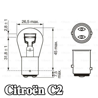 BOSCH لمبة مؤشر P21/5W, 12V — Citroën C2