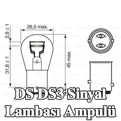 BOSCH Sinyal lambası ampulü P21/5W, 12V — 2017 DS Ds3