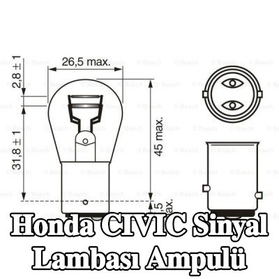 BOSCH Sinyal lambası ampulü P21/5W, 12V — 2002 Honda Civic