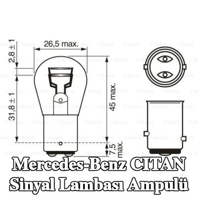 BOSCH Sinyal lambası ampulü P21/5W, 12V — 2012 Mercedes-Benz Citan