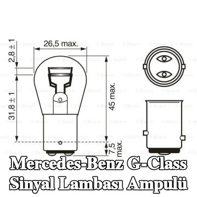 BOSCH Sinyal lambası ampulü P21/5W, 12V — 2000 Mercedes-Benz G-Class