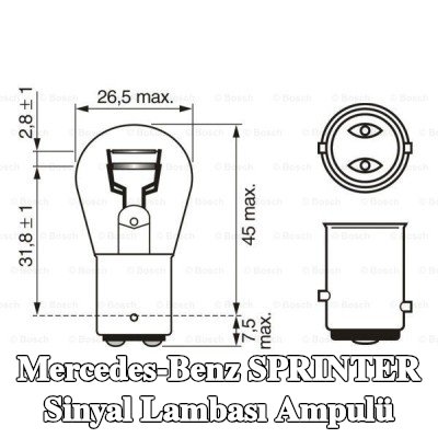 BOSCH Sinyal lambası ampulü P21/5W, 12V — 2002 Mercedes-Benz Sprinter